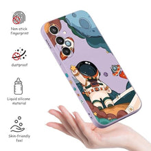 Load image into Gallery viewer, LEECG for Samsung Galaxy S24 Plus Case, Flower Pattern Design Phone Cover Drop Protection Soft Ultra Thin Scratch Resistant Microfiber Lining Inner for Samsung S24 Plus Case-Astronaut Purple