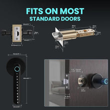 Load image into Gallery viewer, MINIA Fingerprint Door Knob, Smart Door Lock, Smart Door Knob with Handle, Keyless Entry Door Lock, Fingerprint Door Handle for Bedroom,Office, Apartment, Biometric Door Knob, Thumbprint Door Knob