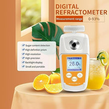 Load image into Gallery viewer, 0-93% Brix Meter,Suger Tester,High Range Digital Brix Refractometer with ATC for Honey,Maple Syrup,Fruit,Beverages,Juice,Molasses,Sugary Drink,Suger Content Measurement