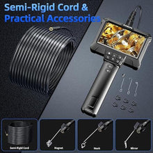 Load image into Gallery viewer, Endoscope Camera with Light - IP67 Waterproof Borescope Camera with 8 Adjustable LED Lights | 4.3" LCD Screen Borescope | HD 1080P Inspection Camera with 16.5ft Semi-Rigid Cord Tools for Men