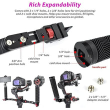 Load image into Gallery viewer, Adjustable NATO Briefcase Sling Handle for DJI Ronin RSC2 / RS3 / RS3 Mini, Gimbal Handgrip Extension Grip with Cold Shoe Mount 1/4" 3/8" Holes for Video Light, Microphone, Monitor