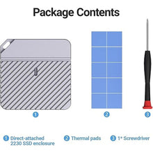 Load image into Gallery viewer, JEYI 2230 Only M.2 Enclosure, Direct-Attached Wireless USB C 10Gbps M.2 NVMe SSD Enclosure Adapter, 2tb Max - i9 Zebra 2230C