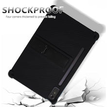Load image into Gallery viewer, ATOOZ for Lenovo Tab P12 12.7" Case, Soft Silicone Shockproof Kids Case for Lenovo P12 Tablet with Bracket & Pen Holder (Black)