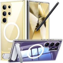 Load image into Gallery viewer, TORRAS Strong Magnetic & Seamless Stand for Samsung Galaxy S24 Ultra Case for MagSafe, Mil-Grade Drop Protection, Adjustable Kickstand for Samsung Galaxy S24 Ultra Case, Anti-Yellowing Diamond Clear