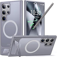 Load image into Gallery viewer, TORRAS Strong Magnetic & Seamless Stand for Samsung Galaxy S24 Ultra Case, Fit for MagSafe, Mil-Grade Drop Protection, Adjustable Kickstand for Samsung Galaxy S24 Ultra Case, Slim Frosted Matte Gray
