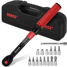 Load image into Gallery viewer, 1/4-Inch Drive Click Torque Wrench Set,2.3-24.9 N.M/20-220IN.LB, Bike Torque Wrench Set,16PCS 72-tooth Torque Wrenches Set with Extension Bar & Socket Sets for Bicycle