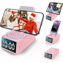 Load image into Gallery viewer, Adjustable Phone Stand with Built-in Bluetooth Speaker, Portable with Non-Slip Base, Unique Gifts, Tech Gifts for Men, Cool Gadgets for Home and Outdoor Use (Pink)