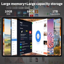 Load image into Gallery viewer, Android 14 Tablet 10.1 inch Tablet 2024 Latest Tablets with Keyboard Mouse 10GB+64GB 1TB Expand 6000mAh Octa-Core Processor Dual Camera WiFi 1280x800 IPS 18W Fast Charging(Black)