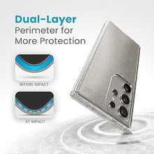 Load image into Gallery viewer, Speck Presidio Perfect Clear Samsung Galaxy S24 Ultra Case - Drop & Camera Protection, Clear Phone Case, Wireless Charging Compatible, Shock Absorbant, Galaxy S24 Ultra Case - Gold Glitter