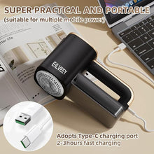 Load image into Gallery viewer, Rechargeable Lint Remover, Fabric Shaver Fuzz Remover, Sweater Shavers with 6-Leaf Blades, 3-Speeds Digital LED Display to Remove Pilling for Clothing and Furniture, Fuzz, Lint Ball, Black