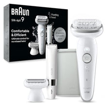 Load image into Gallery viewer, Braun Silk-épil 9 Epilator, Pivoting Head, Wet and Dry, Includes Body Trimmer, Shaver Head and Trimmer Comb,SES9-441