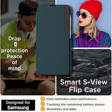Load image into Gallery viewer, AICase for Galaxy S24 Plus Case,PU Leather Smart Window S-View Flip Kickstand Cover with Auto Wake/Sleep for Samsung Galaxy S24 Plus 5G 6.6" 2024_1 Teal