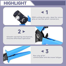 Load image into Gallery viewer, Micro Connector Pin Crimping Tool 0.03-0.52mm² /32-20AWG Ratcheting Crimper for Molex,JST,JAE open barrel terminals(WKS-3220N)