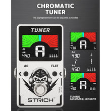 Load image into Gallery viewer, STRICH Tuner Pedal, Silver, Compact with Large Color Screen - Precision Chromatic Drop Tuning, 430-450Hz A4, True Bypass for Electric Guitar & Bass