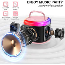 Load image into Gallery viewer, Karaoke Machine for Kids, Mini Karaoke Machine with 2 Wireless Microphones & Disco Lights for Home Party, Kids Christmas Easter Birthday Gifts, Music Toys for Girls Boys Age 3 4 5 6 7 8 9 10 11 12+