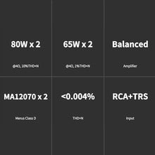 Load image into Gallery viewer, Topping PA3S Power Amplifier MA12070*2 Class D Fully Balanced Single Ended AMP 80W*2 RCA TRS Power Amplifier (Silver)