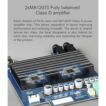Load image into Gallery viewer, Topping PA3S Power Amplifier MA12070*2 Class D Fully Balanced Single Ended AMP 80W*2 RCA TRS Power Amplifier (Silver)