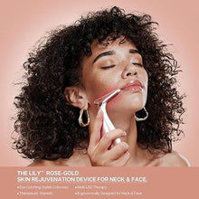 Load image into Gallery viewer, Lily Neck Face Massager, Skin Rejuvenation Beauty Massager, 3-in-1 at-Home Facial Spa Tool, Lifting, Toning and Tightening for a Radiant Appearance (Rose Gold)
