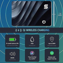 Load image into Gallery viewer, Wallet Tracker Wireless Recharging IP68 Thin Item Finder Card Luggage Located Bluetooth Works with Apple Find My APP & Network (iOS Only) Black