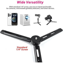 Load image into Gallery viewer, Adjustable Aluminum Mini Tripod - Desktop Tabletop Stand for DSLR Cameras, Zhiyun Weebill/Smooth/Crane, DJI Ronin S/SC/RSC/RS, Osmo Mobile, Stabilizer Handle (4-Level Adjustable)
