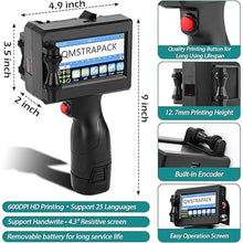 Load image into Gallery viewer, Handheld Inkjet Printer Gun Z10 Printing Height 0.08-0.5 Inch Inkjet Coder with Original Fast-Drying Ink for Text QRCode/Barcode/Batch Number/Label/Image/Date Printer for Any Surface