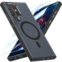 Load image into Gallery viewer, MATEPROX Magnetic Design for Samsung Galaxy S24 Ultra Case, Stylish Slim an-ti Yellow Translucent Matte Protective Cases with Screen Protector for S 24 Ultra 6.8'' 2024-Black