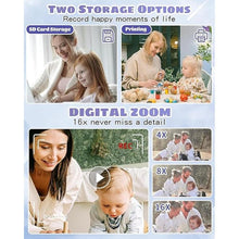 Load image into Gallery viewer, Kids Instant Print Camera - 1080P HD Digital Camera for Toddlers, 32G SD Card, Perfect for 3-11 Year Old Girls & Boys - Christmas & Birthday Gift
