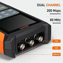 Load image into Gallery viewer, Handheld Oscilloscope Multimeter Waveform Generator 3 in 1 Automotive Oscilloscope 2 Channel 80Mhz Bandwidth 200Msps Sampling Rate Signal Generator Digital Oscilloscope Multimeter
