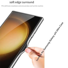 Load image into Gallery viewer, Lunivop for Samsung Galaxy s24 Ultra Case TPU Frame &Back Leather Cover Slim Silicone Funda para S 24 Ultra 6.8 '' 5G 2024 Shockproof Best S24Ultra Phone Cases Black