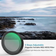 Load image into Gallery viewer, SmallRig 52mm Magnetic Variable ND Filter Kit, ND2-ND32 (1-5 Stops) VND Filter with M Mount Filter Adapter, No X Cross HD Optical Glass Neutral Density Filter Kit for Phone- 4386B