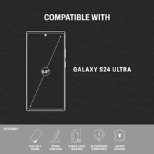 Load image into Gallery viewer, TORRO Case Compatible with Samsung Galaxy S24 Ultra 5G – Premium Leather Wallet Case with Kickstand and Card Slots (Dark Brown)