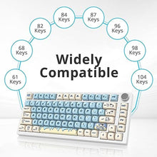 Load image into Gallery viewer, surmen Cute Round MOA Profile Keycaps, 141-Keys Thicked PBT 75% Keycaps Dye-Sublimation for Cherry MX Switches Mechanical Keyboard (Milk Cow)