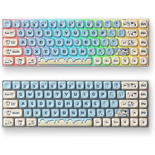 Load image into Gallery viewer, surmen Cute Round MOA Profile Keycaps, 141-Keys Thicked PBT 75% Keycaps Dye-Sublimation for Cherry MX Switches Mechanical Keyboard (Milk Cow)