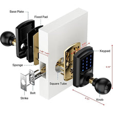 Load image into Gallery viewer, Keyless Entry Door Lock with Code, Keypad Door Lock with Handle, Touchscreen Door Knob with Keypad for Front Door Garage Bedroom Home, Auto-Lock, Matte Black