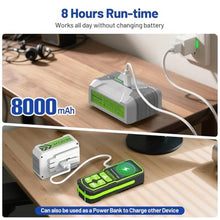 Load image into Gallery viewer, Huepar Pro Laser Level 360 Self Leveling, 4x360°Green Cross Line Laser Tool with Remote Control & 8000mAh Rechargeable Li-ion Battery, High Accuracy 4D Laser for Construction, Magnetic Bracket -ZK04CG