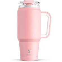 Load image into Gallery viewer, Meoky 32 oz Tumbler with Handle, Insulated Tumbler with Lid and Straw, Stainless Steel Travel Mug, Keeps Cold for 24 Hours, 100% Leak Proof, Fits in Car Cup Holder (Blush)