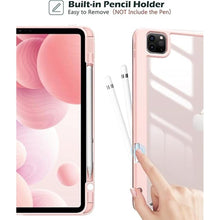 Load image into Gallery viewer, ProCase Smart Case for iPad Pro 12.9 Case 6th/5th/4th/3rd Generation 2022/2021/2020/2018, Transparent Back Shell Cover with Built-in Pencil Holder, Auto Sleep/Wake for iPad Pro 12.9 Inch -Pink