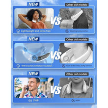 Load image into Gallery viewer, LINFOX Neck Fan,Portable Ultrathin Bladeless Neck Fan,4000mAh Rechargeable Battery Powered,3 Speeds Adjustable,Relaxed Without Feeling,Travel Essentials for Women and Man,Top Holiday Gifts(White)