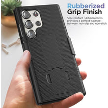 Load image into Gallery viewer, Encased DuraClip Designed for Samsung Galaxy S24 Ultra Belt Clip Case with Phone Holster and Kickstand (Black)