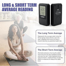 Load image into Gallery viewer, LifeBasis Radon Detector, Radon Test for Home with Long and Short Term Radon Meter, Home Radon Gas Monitor US Version-pCi/L (Update Version, Matte Black)