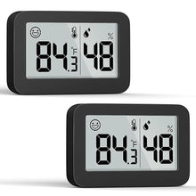Load image into Gallery viewer, DOOMAY Mini Hygrometer Indoor Thermometer, Digital Humidity Gauge with Celsius Fahrenheit Switch Button,Humidity Meter Temperature Monitor for Babyroom Cellar Reptile Incubator Closet,2-Pack,Black