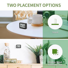 Load image into Gallery viewer, DOOMAY Mini Hygrometer Indoor Thermometer, Digital Humidity Gauge with Celsius Fahrenheit Switch Button,Humidity Meter Temperature Monitor for Babyroom Cellar Reptile Incubator Closet,2-Pack,Black