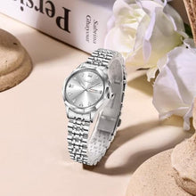 Load image into Gallery viewer, Taxau Silver Watch for Women, Womens Waterproof Watch Luxury Dress Ladies Watches for Small Wrists Analog Quartz Stainless Steel Women s Watches Day Date Diamond Female Watch Fashion reloj de Mujer