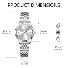 Load image into Gallery viewer, Taxau Silver Watch for Women, Womens Waterproof Watch Luxury Dress Ladies Watches for Small Wrists Analog Quartz Stainless Steel Women s Watches Day Date Diamond Female Watch Fashion reloj de Mujer