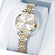 Load image into Gallery viewer, Taxau Waterproof Watches for Women Ladies Watches Silver Gold Stainless Steel Womens Dress Watch with Day Date Analog Quartz Lady Watch Luxury Diamond Small Wrist-Watch reloj Mujer