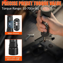 Load image into Gallery viewer, 13Pcs Preset Torque Screwdriver with S2 Bits, 1/4” Drive Torque Wrench Screwdriver Set for Maintenance, Tools, Bike Repairing and Mounting, Inch Pound Torque Range 10-70 In-lb
