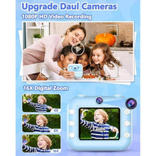 Load image into Gallery viewer, Kids Camera Instant Print, Christmas Birthday Gifts for Kids Age 3-12, HD Camera for Kids with Printing Photo Paper, Portable Toy for 4 5 6 7 8 9 10 Year Old Girl with 32GB SD Card-Blue