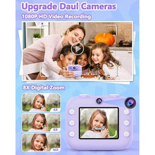 Load image into Gallery viewer, Instant Print Camera for Kids, Christmas Birthday Gifts for Girls Boys, Kids Camera Instant Print with Dual Camera 1080P Digital Camera Toys for 4 5 6 7 8 9 10 Year Old Girl with 32GB SD Card-Purple