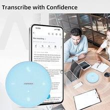 Load image into Gallery viewer, Bluetooth Conference Speakerphone M4 with AI Noise Reduction, AI Summaries, AI Transcription with 60-Language Support, 13FT 360° Voice Pickup,10-Hour Battery Life for Zoom and Teams, Blue