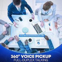 Load image into Gallery viewer, Bluetooth Conference Speakerphone M4 with AI Noise Reduction, AI Summaries, AI Transcription with 60-Language Support, 13FT 360° Voice Pickup,10-Hour Battery Life for Zoom and Teams, Blue